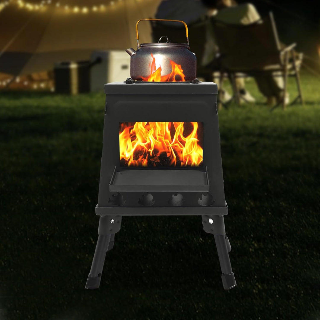 Zeltkocher, Tragbarer Holzofen für Camping, Holz Campingkocher Outdoor Holzofen zum Kochen und Heize