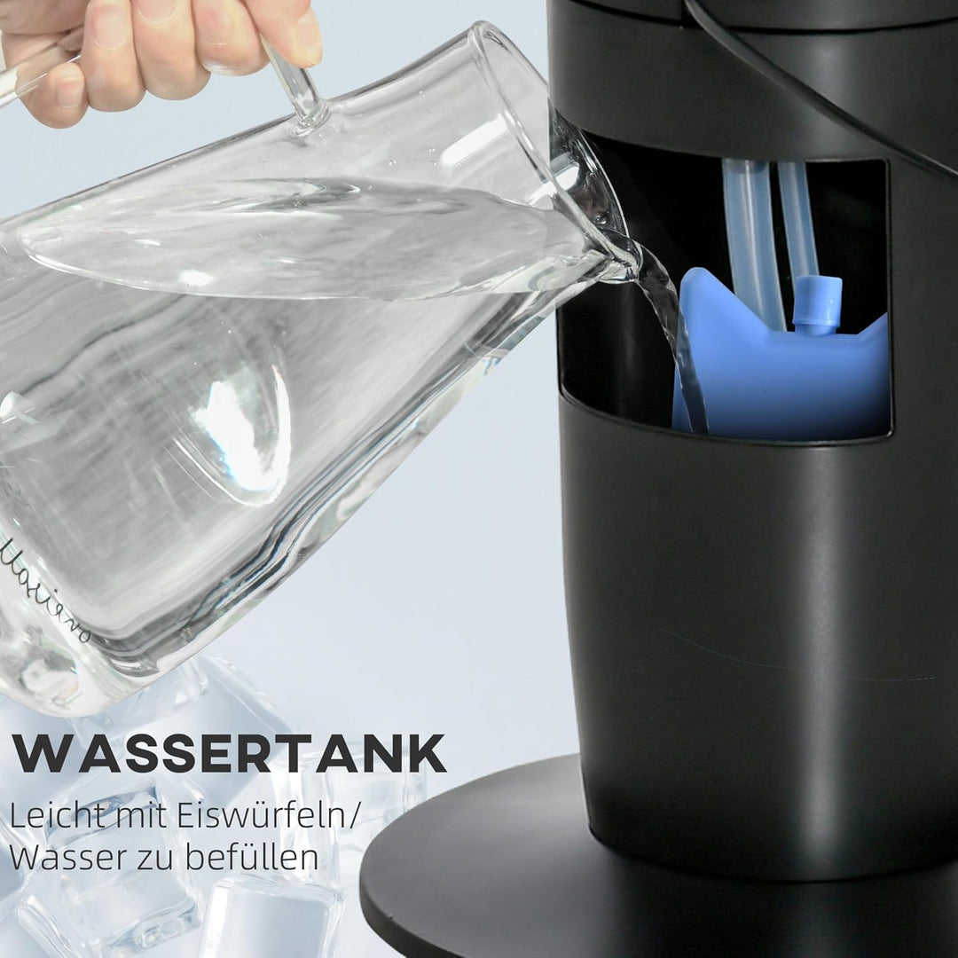 HOMCOM Luftkühler Turmventilator mit Wasserkühlung Luftbefeuchtung 60W leise Standventilator mit 12h