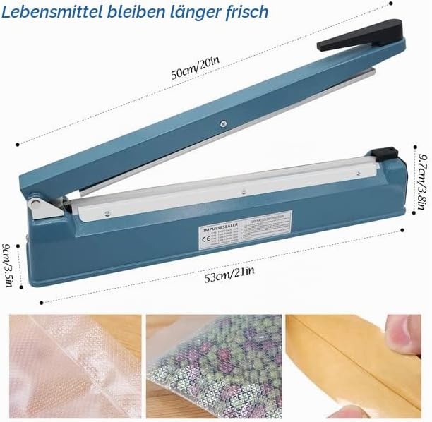 MOGOULUA 400mm Heisssiegelgerät Folienschweissgerät 5mm Dichtungsbreite Balkenschweissgerät Versiege