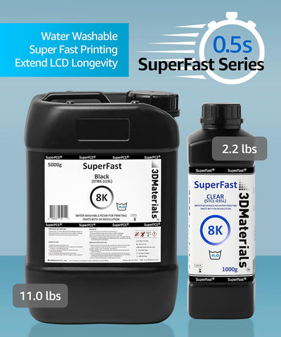 SuperFast 8K 1000g Weiss 22um Auflösung Wasserabwaschbares Harz, 0,5 Sek. Druck (50 um), hergestellt