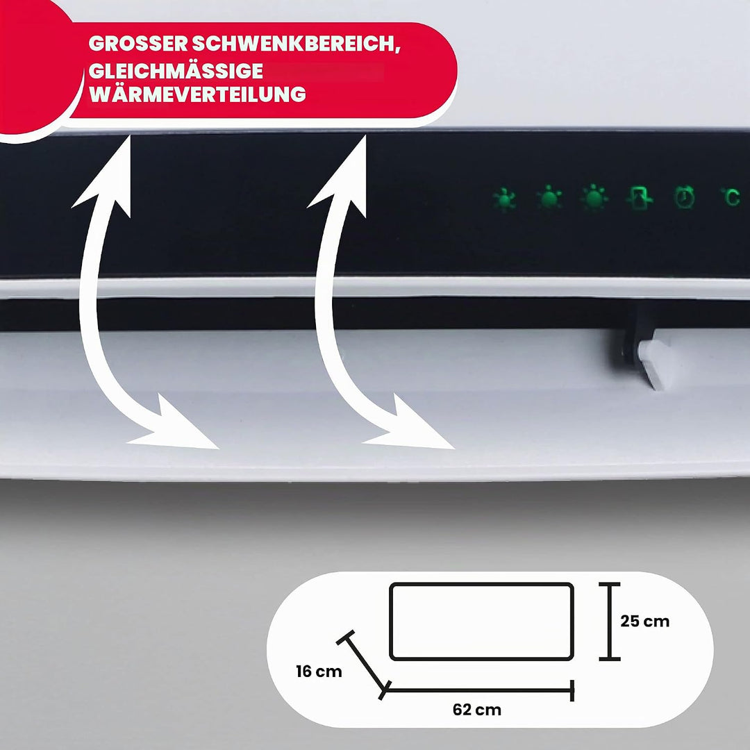 ARDES - AR4W08P PARETO X Keramik-Heizlüfter zur Wandmontage 2000W Waterproof, programmierb. Badezimm