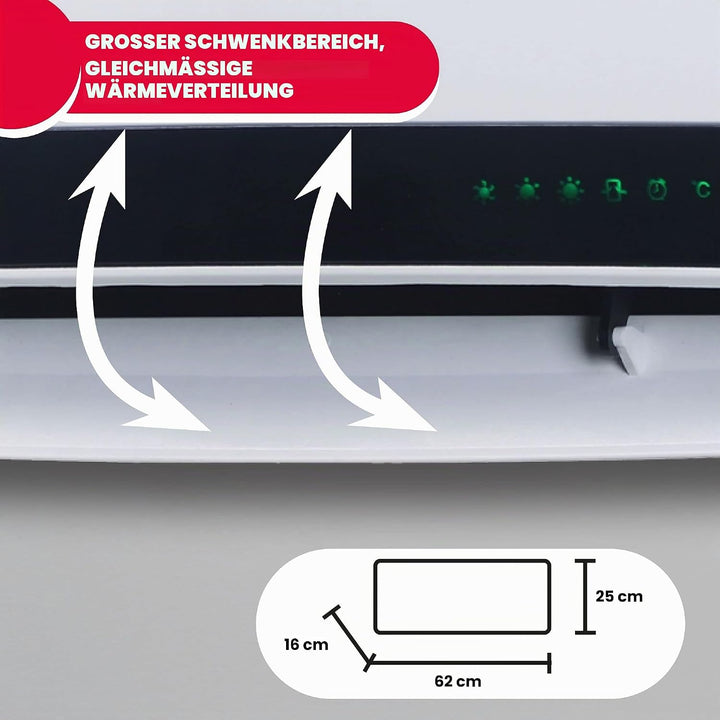 ARDES - AR4W08P PARETO X Keramik-Heizlüfter zur Wandmontage 2000W Waterproof, programmierb. Badezimm