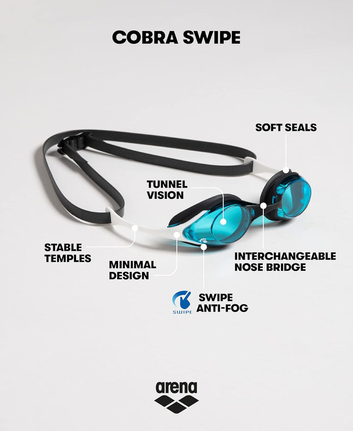 ARENA Herren Cobra Swipe Schwimmbrillen (1er Pack) Einheitsgrösse Dark_Smoke-Black-Blue, Einheitsgrö