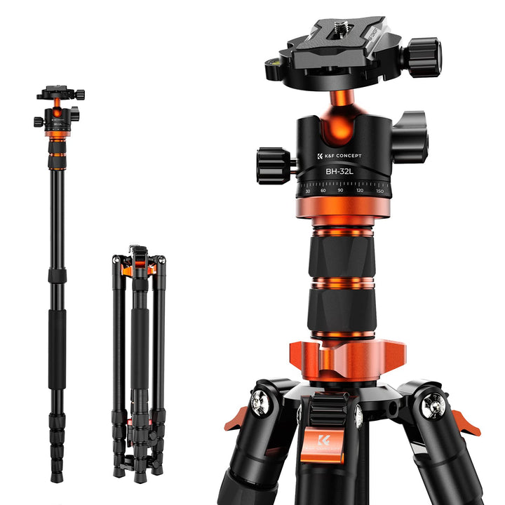 K&amp;F Concept 198cm Kamera Stativ，Aluminium Tripod, Stativ mit Monopod Funktion, 360° Panorama Kugelko