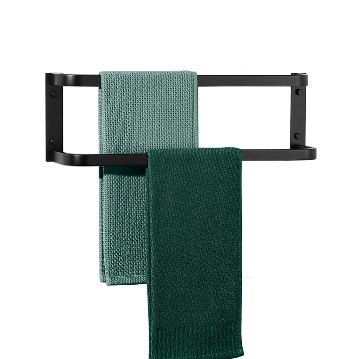 Mooche Schwarzer Handtuchhalter Wand, Doppelter Handtuchstange 40 cm, Handtuchhalter Schwarz, Duscht