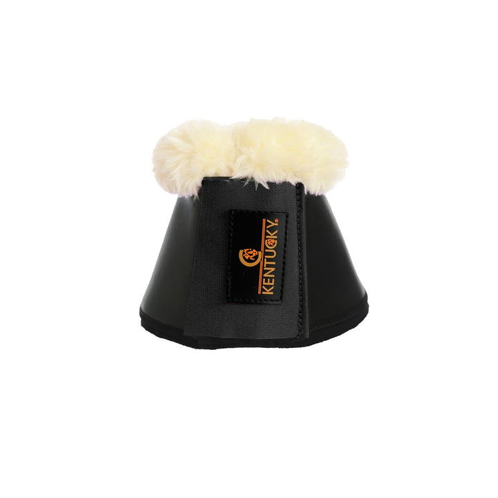 Kentucky Sprungglocken Leder LAMMFELL Farbe Pferdezubehör braun/braun XL schwarz/natur, XL schwarz/n