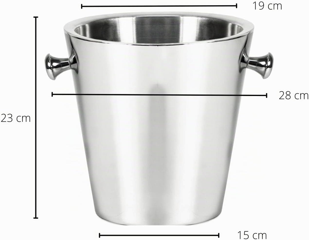 EDZARD Flaschenkühler Valencia (Ø 22 cm) aus Edelstahl - Champagner Kühler, Sektkühler doppelwandig