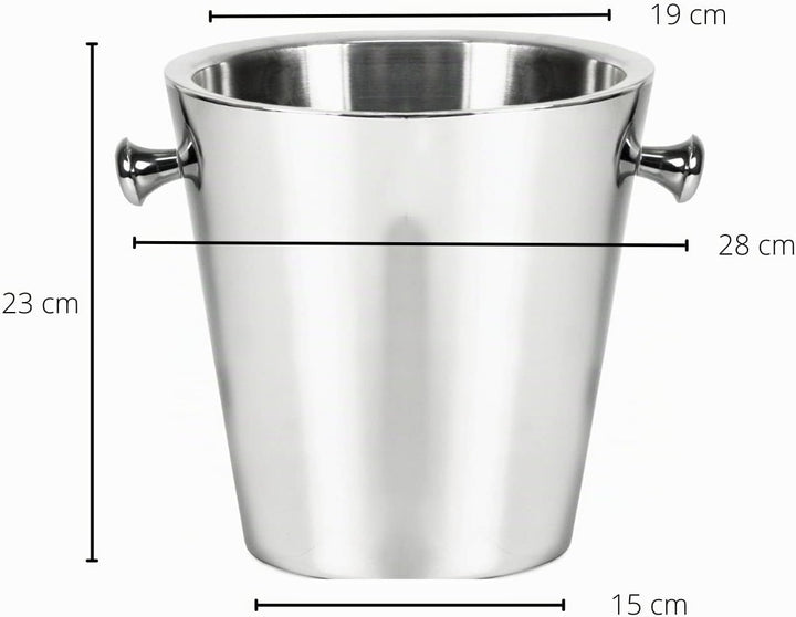 EDZARD Flaschenkühler Valencia (Ø 22 cm) aus Edelstahl - Champagner Kühler, Sektkühler doppelwandig