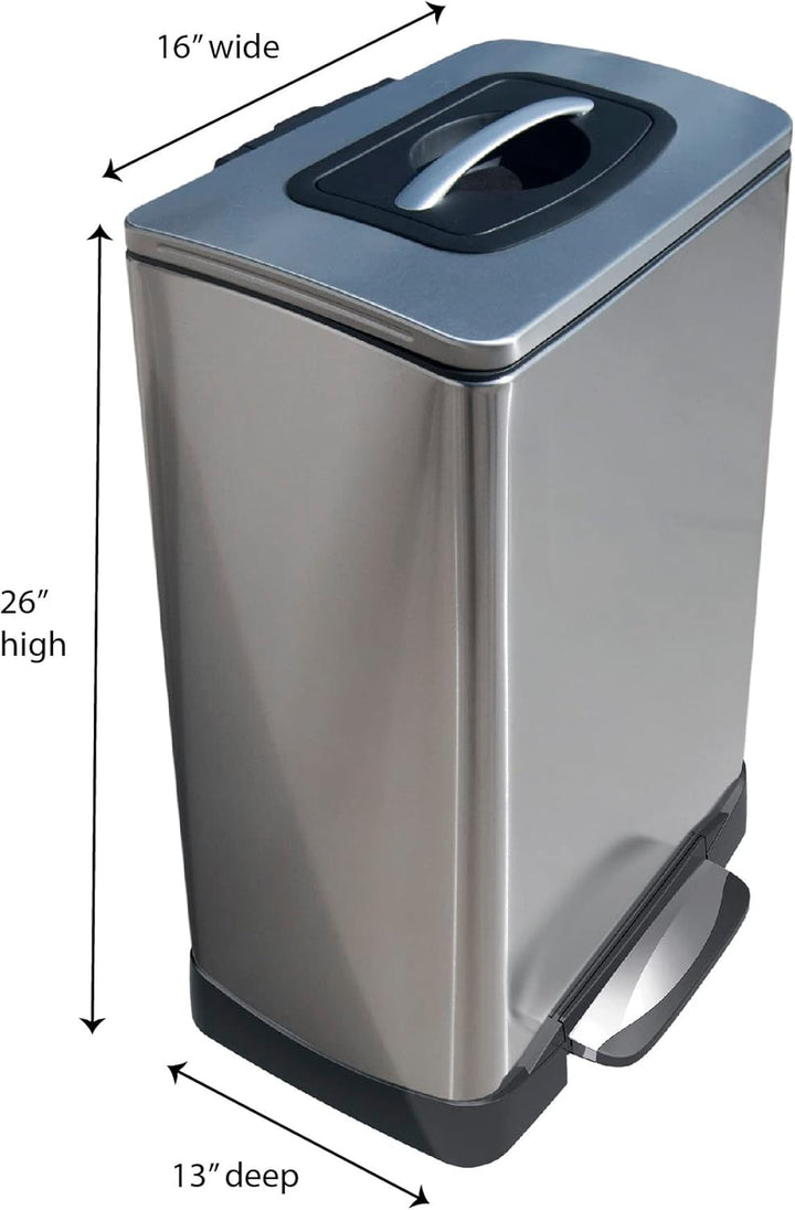Household Essentials Manuelle Müllpresse, 40 L, Edelstahl 40 Liter, 40 Liter