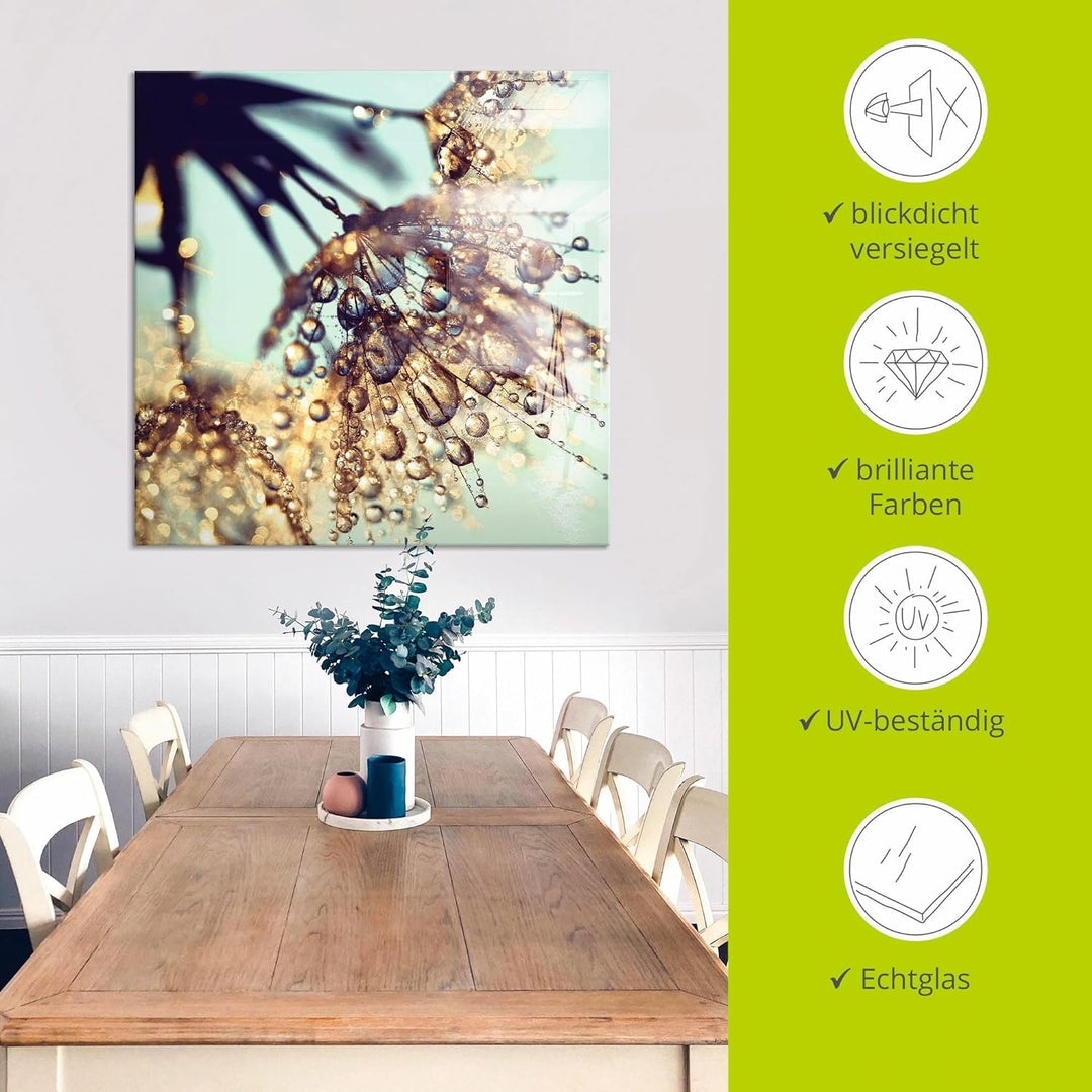 ARTland Glasbilder Wandbild Glas Bild einteilig 50 x 50 cm Quadratisch Innere Ruhe Wellness Pflanzen