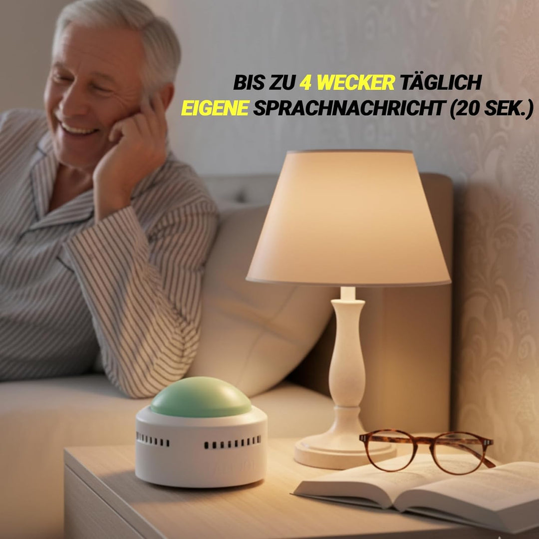 Sprechende Tischuhr für Blinde, Senioren und Sehbehinderte, mit Klatschsensor, 5 Sprachen einstellba
