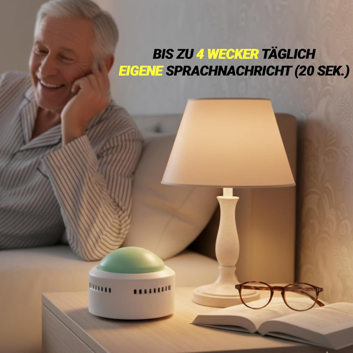 Sprechende Tischuhr für Blinde, Senioren und Sehbehinderte, mit Klatschsensor, 5 Sprachen einstellba