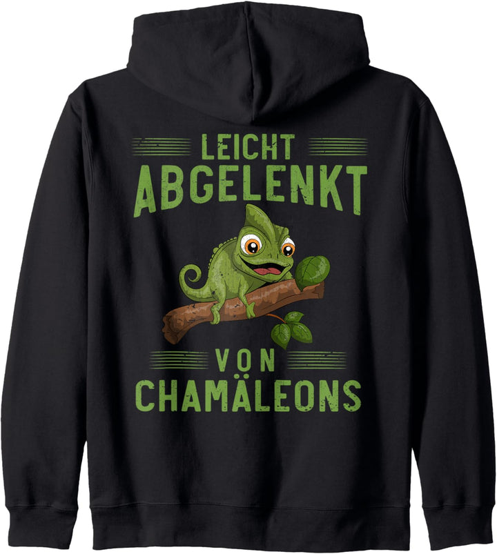 Leicht abgelenkt von Chamäleons Reptil Leguan Chamäleon Kapuzenjacke