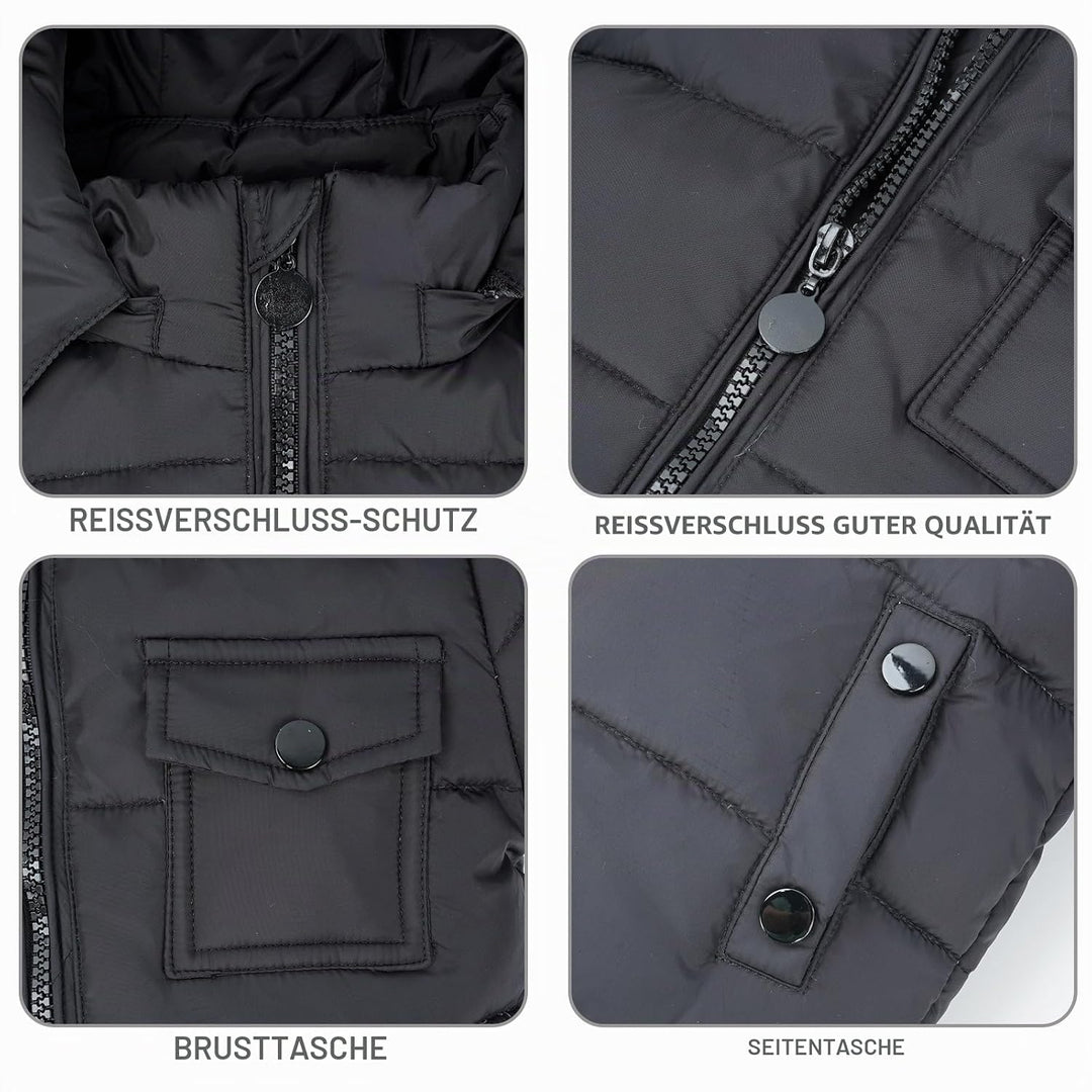Kinder Daunenjacke Schneeanzug mit Künstliches Fell Kaputze Bekleidungsset Mädchen Jungen Verdickte
