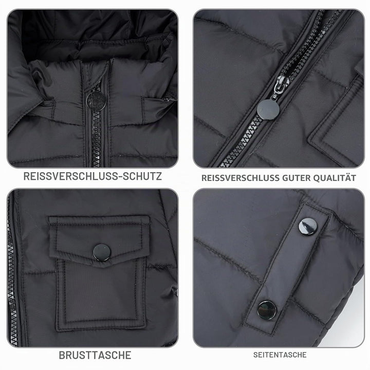 Kinder Daunenjacke Schneeanzug mit Künstliches Fell Kaputze Bekleidungsset Mädchen Jungen Verdickte