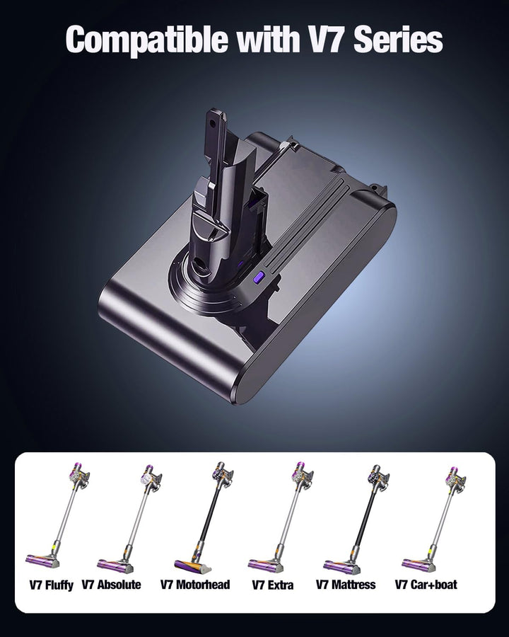 6000mAh V7 Ersatzakku für Dyson V7 Akku Kompatibel mit Dyson V7 Motorhead V7 Animal V7 Trigger V7 To