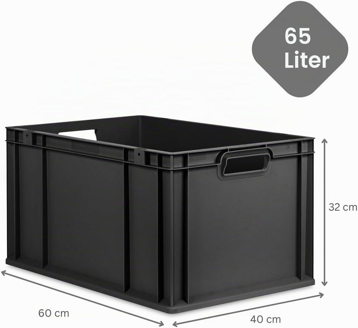 PROREGAL SuperSparSet 3x Eurobox NextGen Grip | HxBxT 32x40x60cm | 65 Liter | Griffe offen | Verstär