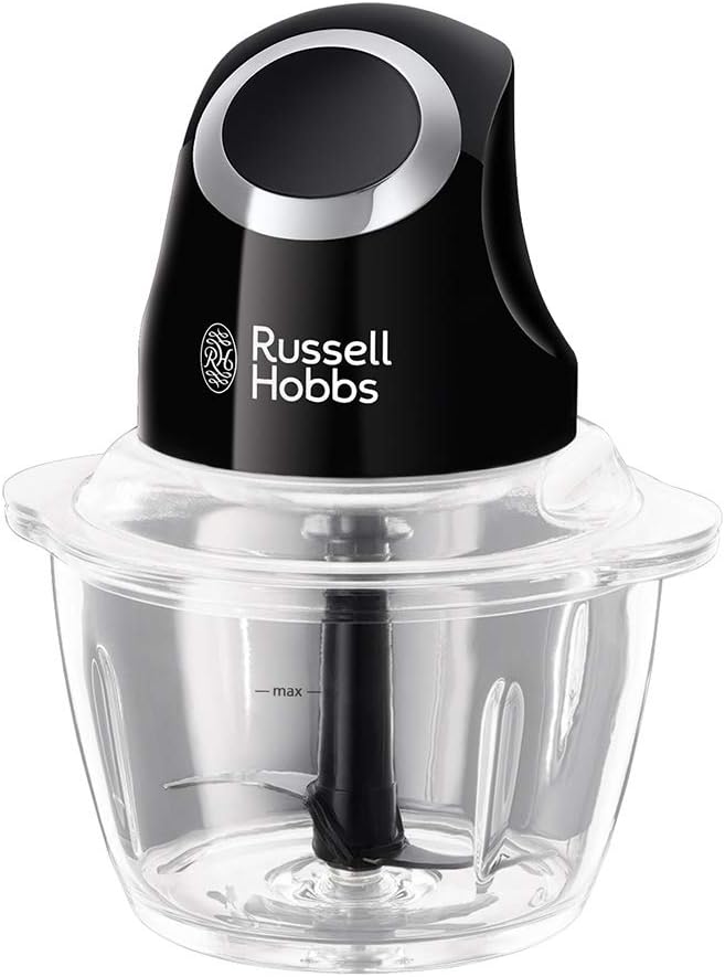 Russell Hobbs Zerkleinerer elektrisch Mini [Glasbehälter inkl. Aufbewahrungsdeckel] Matt Schwarz (50