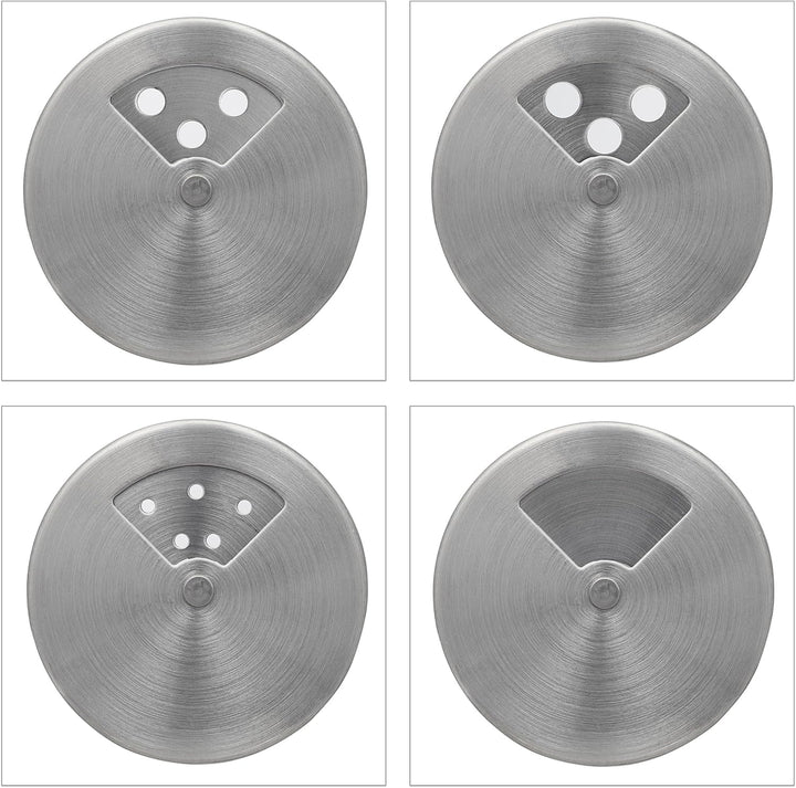 Relaxdays Gewürzstreuer, 12er Set, 3 Streugrade, Gewürze & Kräuter, Gewürzgläser, 90 ml, Glas & Edel