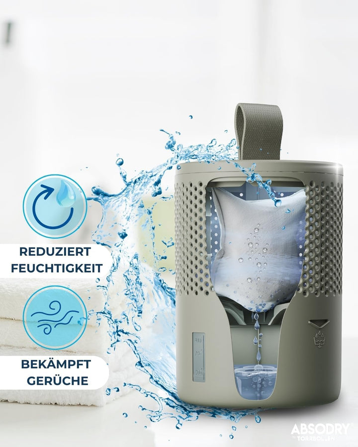 Absodry Duo Family Luftentfeuchter für 25m2 Entfeuchter 600 g Granulat-Beutel, 1000 ml leise ohne St