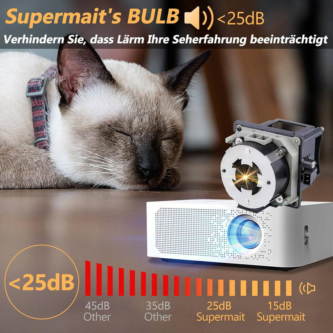 Supermait 465 Fit für EP93 A++ Qualität Beamerlampe Ersatz projektorlampe Birne mit Gehäuse Kompatib