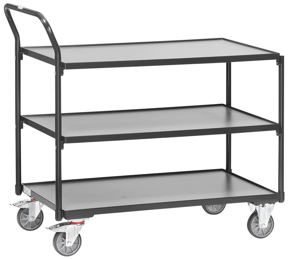 fetra Tischwagen, 3 Etagen, 300 kg, B1.000 x T600 mm