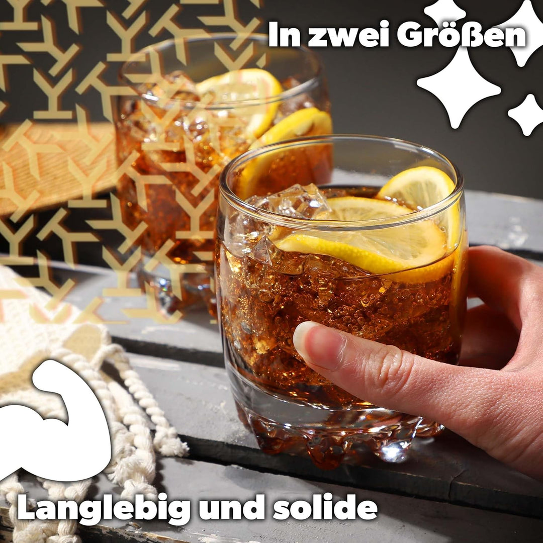 KADAX Wassergläser, Set de 6, Trinkgläser, Saftgläser aus Glas, robuste Gläser für Wasser, Saft, Gar