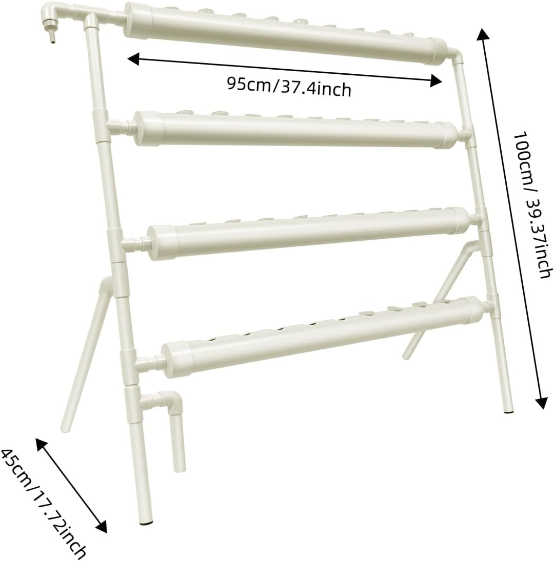 Hydrokultur-Set, 4 Etagen, 36 Löcher, oberirdisches Anbausystem, Wasserpumpe inklusive PVC-U, für Ge