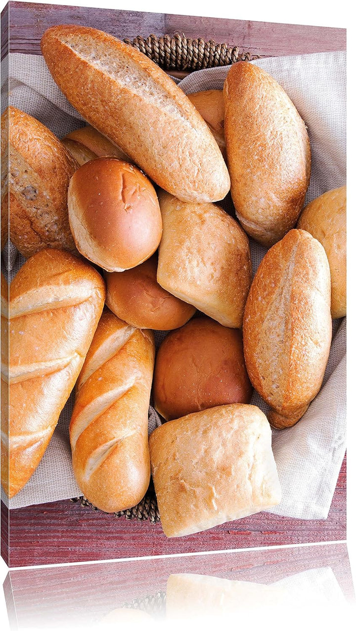 Pixxprint Brot Frühstück als Leinwandbild/Grösse: 100x70 / Wandbild/Kunstdruck/fertig bespannt, 100x