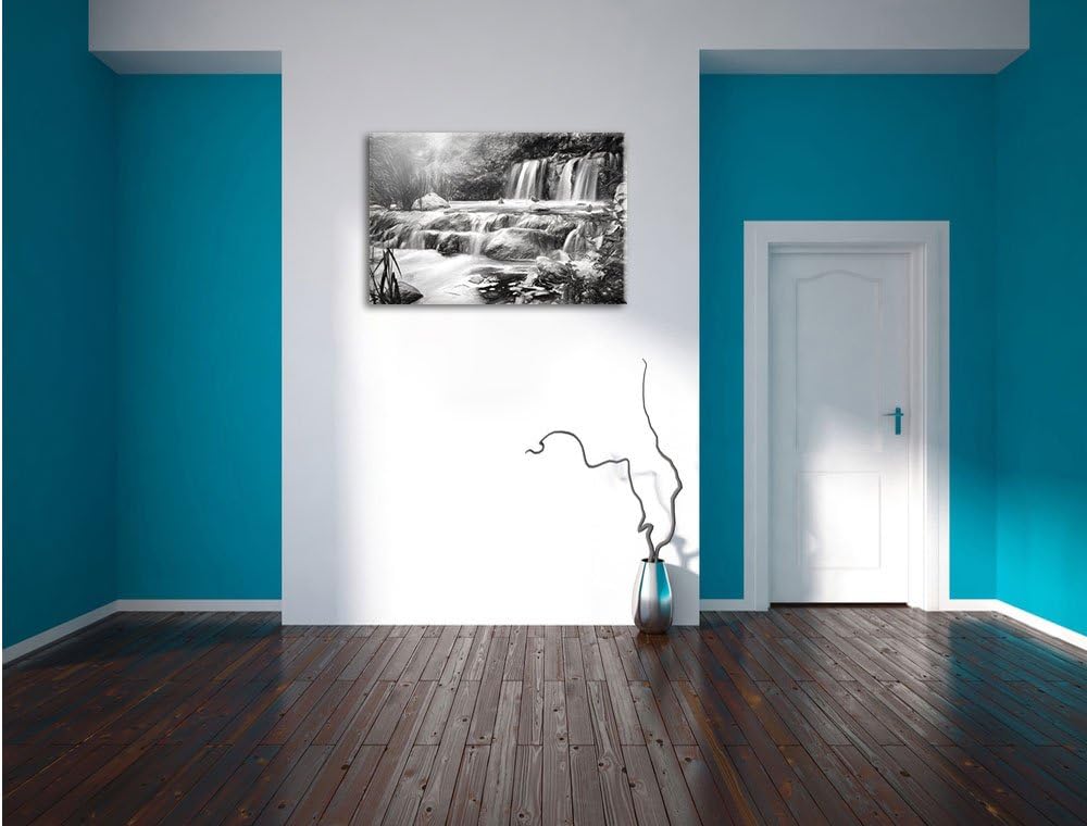Pixxprint Wasserfall als Leinwandbild/Grösse: 100x70 / Wandbild/Kunstdruck/fertig bespannt, 100x70