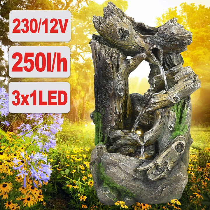 Gartenbrunnen Brunnen Zierbrunnen Zimmerbrunnen Springbrunnen Brunnen Wald-GEFLÜSTER mit LED-Licht 2