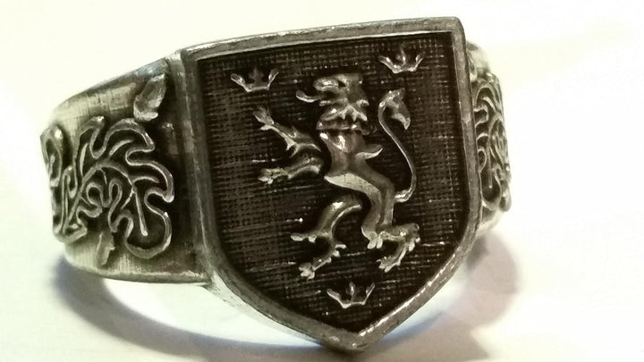 MK-art Militaria Ring 14. Infanteriedivision Galizische Nr.1-Galizien 1943, Löwe