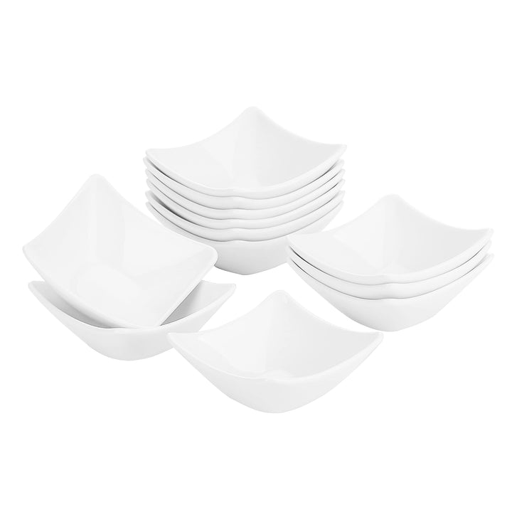 MALACASA, Serie Ramekin.Dish, 6-tlg. Set MINI Porzellan Dessert Schälchen für Nuss, Snack, Vorspeise