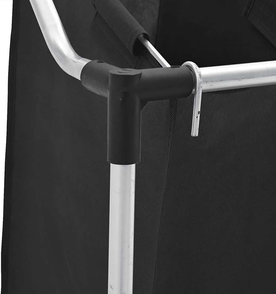 vidaXL Wäschekorb mit 3 Taschen Rollen Wäschewagen Wäschesammler Wäschesortierer Wäschebox Wäschesac
