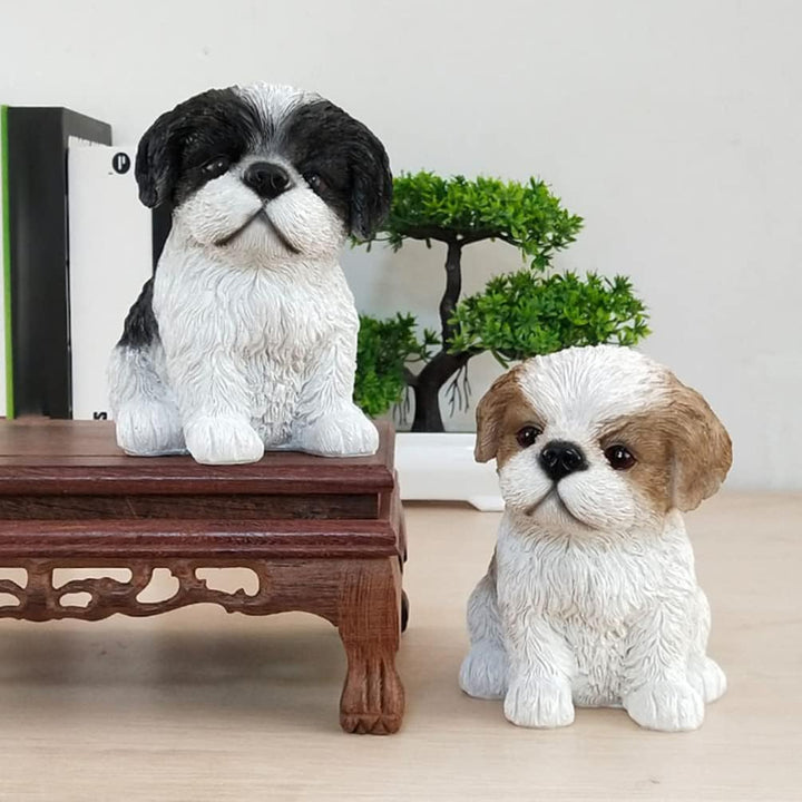 BESPORTBLE Shih Tzu- Welpen Niedlicher Hund Harz Figur- Schmuck- Verzierbarer Hund Dekorationen- Sch