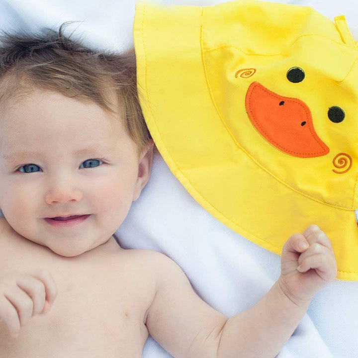 ZOOCCHINI LSF 50+ Baby Schwimmwindel & Sonnenhut Set, Pfützen die Ente, 3-6 Monate