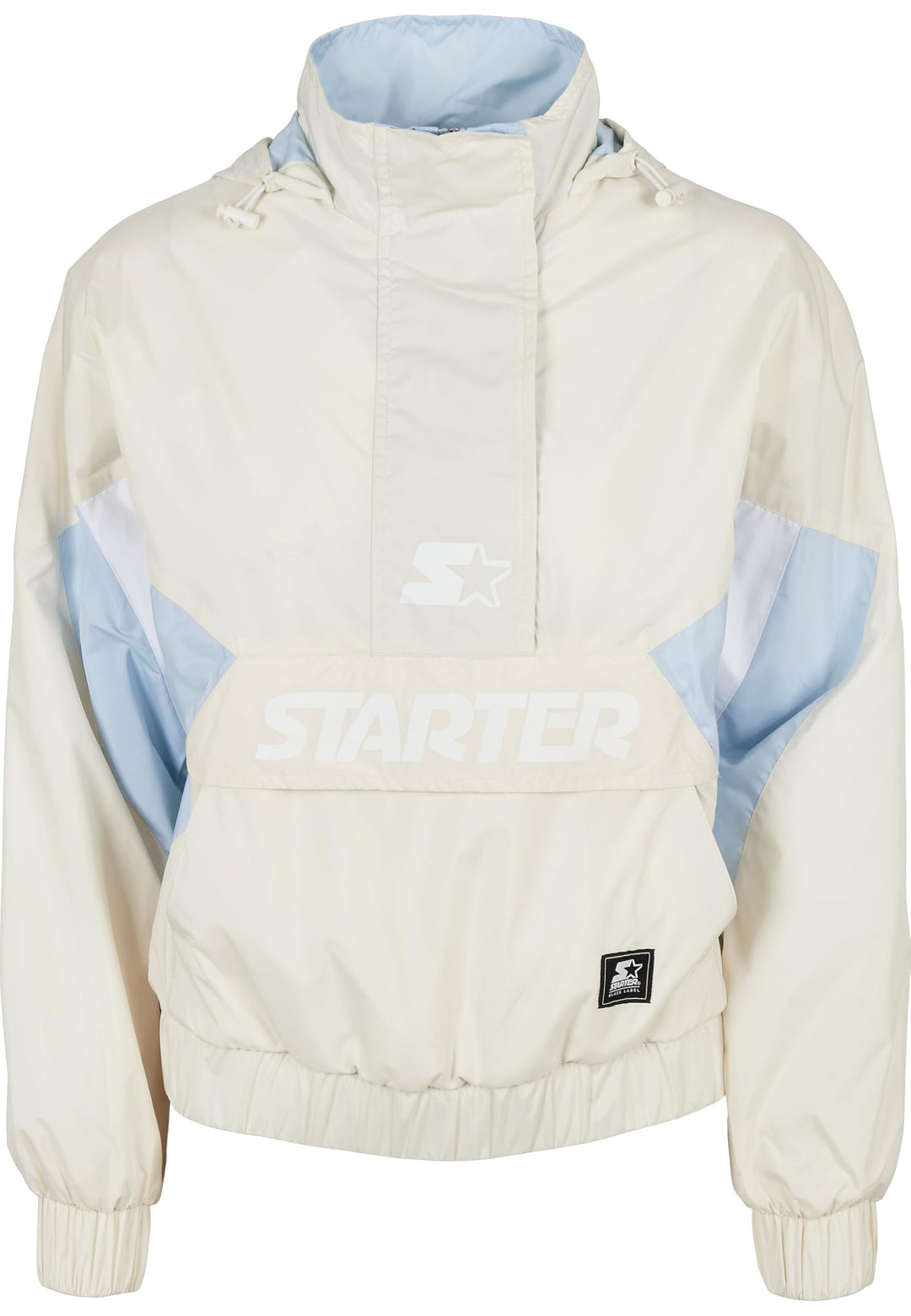 STARTER BLACK LABEL Damen Ladies Starter Colorblock Halfzip Windbreaker, Palewhite/Icewaterblue