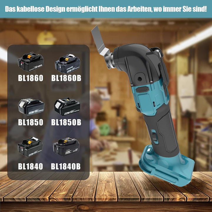 Akku Multifunktionswerkzeug Ersatz für Makita Multifunktionswerkzeug 18v, 6 variable Drehzahlen, max