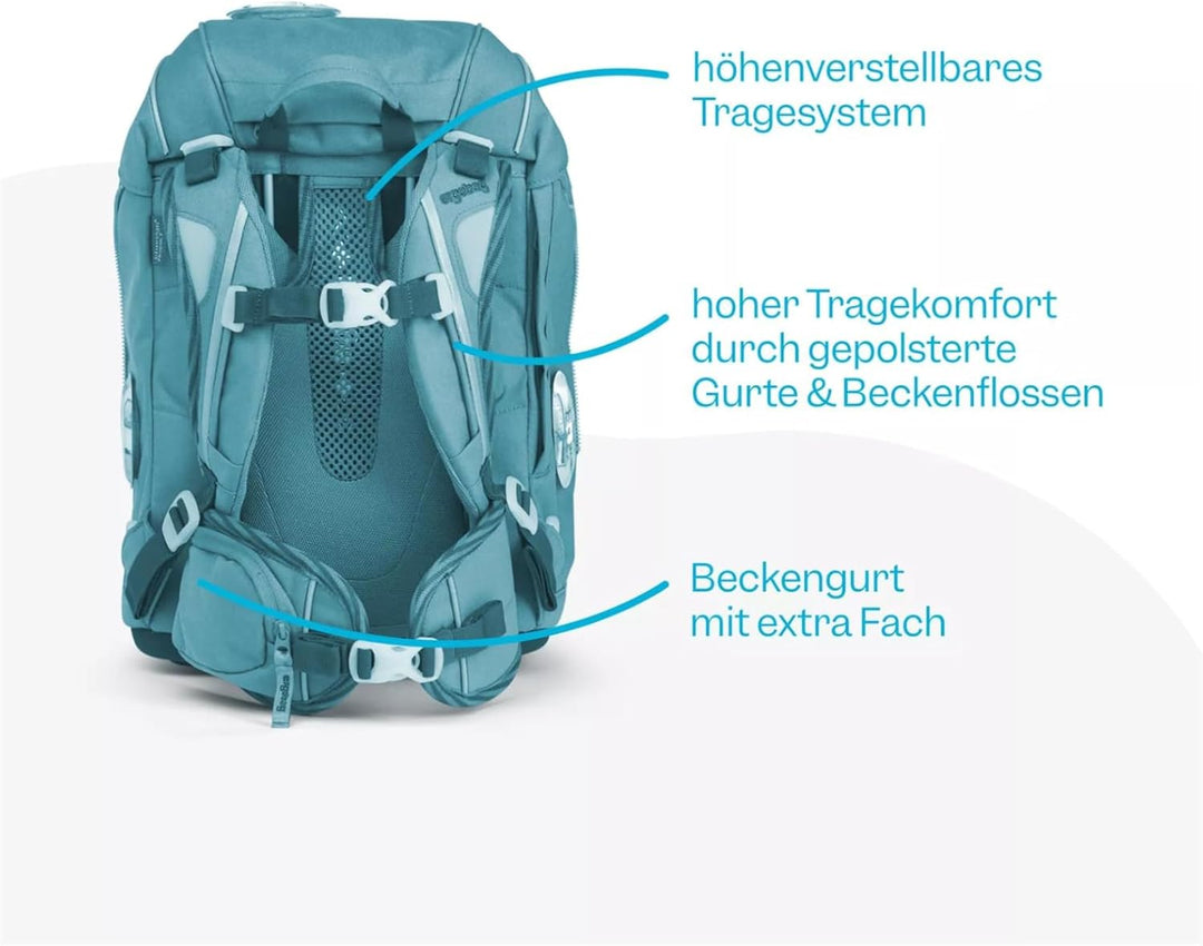 ergobag Unisex Kinder Prime School Backpack Set Rucksack Einheitsgrösse Bärmuda Viereck -