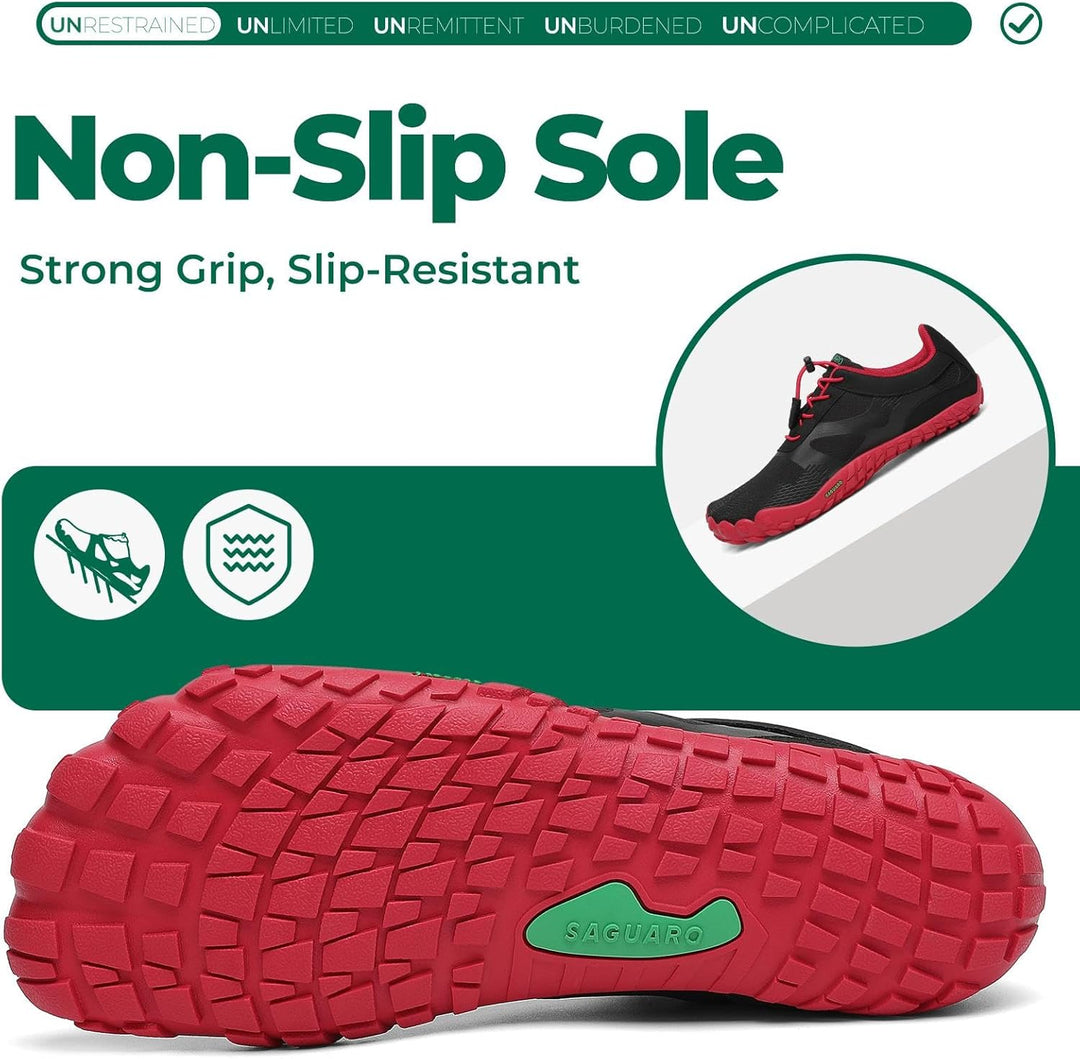 SAGUARO Barfussschuhe Herren Damen Outdoor Sport Fitnessschuhe Traillaufschuhe Gr.35-48 39 EU Ja Rot