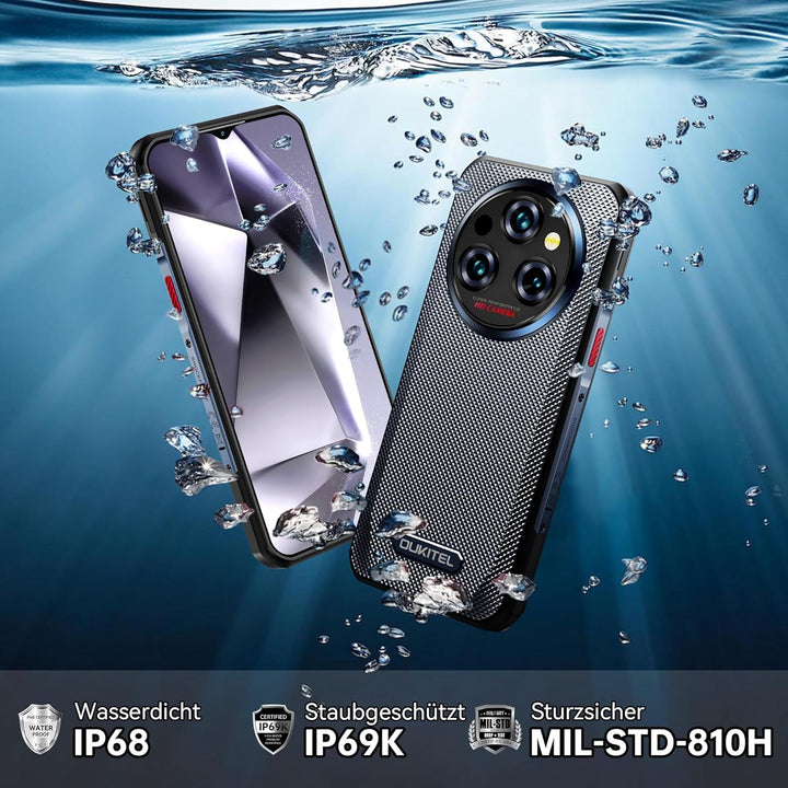 OUKITEL WP35 Outdoor Handy 5G - 11000mAh Outdoor Smartphone Ohne Vertrag Android 14, 24GB RAM + 256G