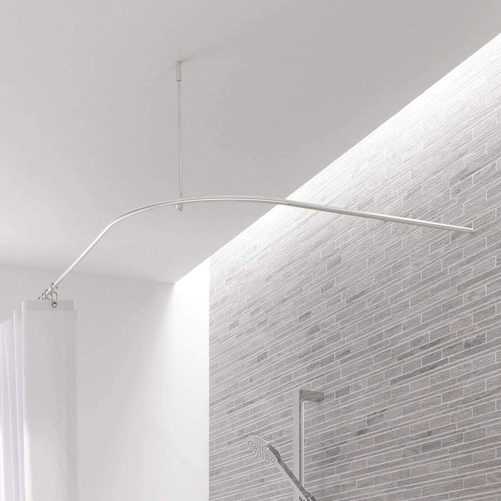 PHOS Design, DSB300-1000 Viertelkreis Duschvorhangstange 100 x 100 cm, Bogenradius 30 cm, Edelstahl