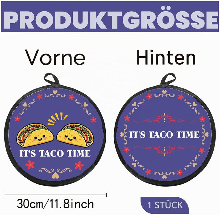 CREATCABIN Tortilla Wärmer Tacos Tortilla Halter Wärmer Tragbar Polyestergewebe Blau Doppeldruck Fri