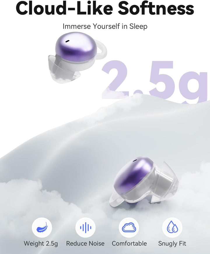 MONODEAL Schlafkopfhörer Bluetooth 5.4 Sleep Earbuds, Weiche Kopfhörer Schlafen Sleepbuds, Unsichtba