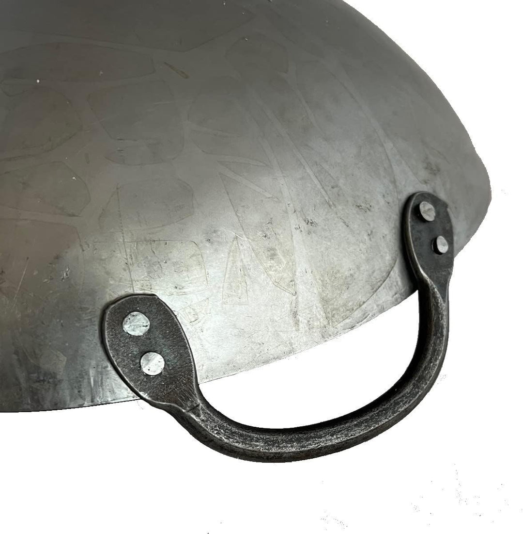 Wok ca. 31 cm Ø mit 2 Griffen/Henkeln und rundem Boden für Gas, Gastronomie, Wokpfanne