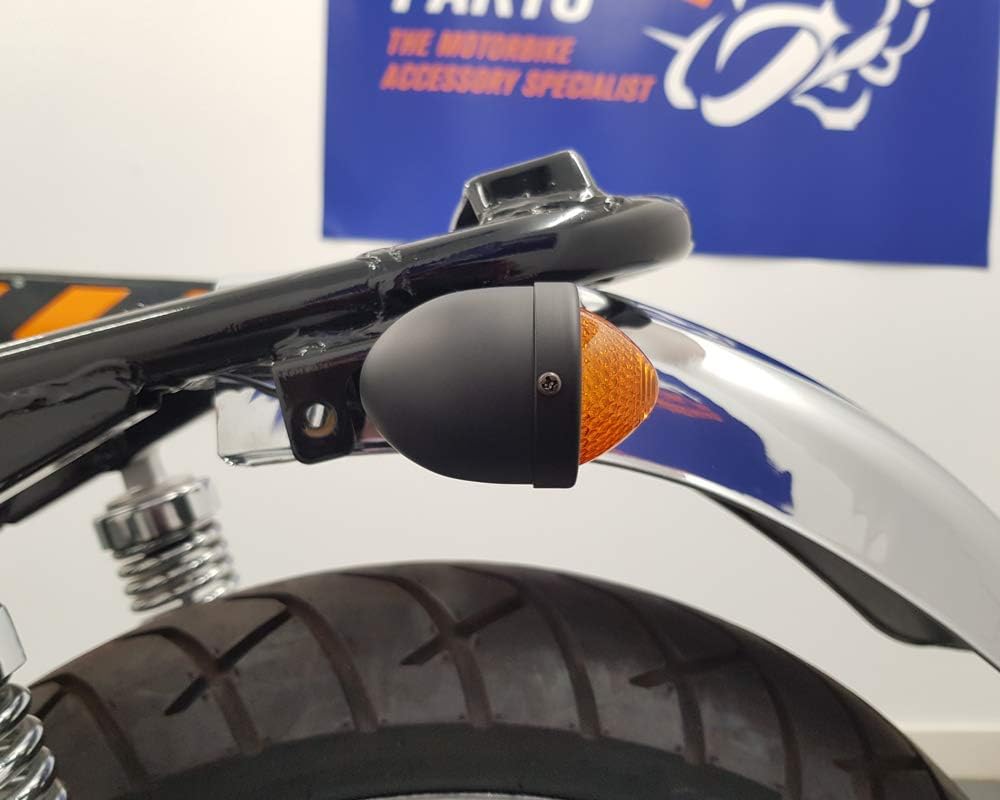 Alchemy Parts Signale Turn Blinker Motorrad Retro Klassiker Custombikes Trikes - Schwarz Metall