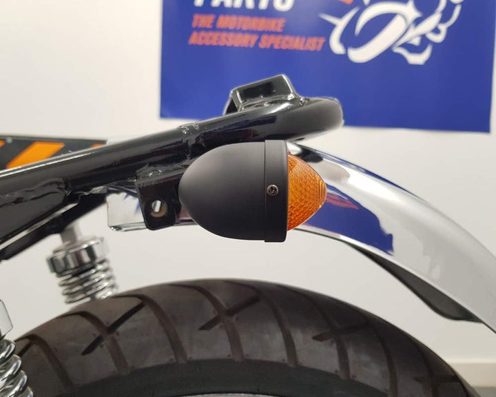 Alchemy Parts Signale Turn Blinker Motorrad Retro Klassiker Custombikes Trikes - Schwarz Metall