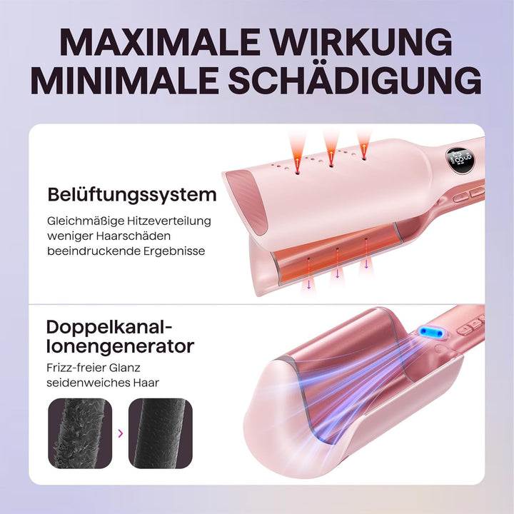 Wavytalk Power Wave Welleneisen Für Haare, Kreppeisen Für Grosse Wellen, Mit Ionenschutz & Belüftung