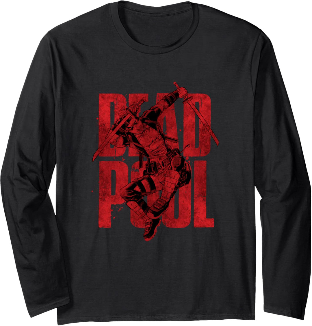 Marvel Deadpool Text Langarmshirt