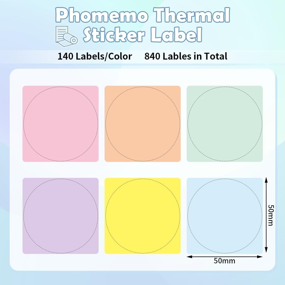 Phomemo M110 M120 M200 M220 M221 Etikettenhersteller, rundes Kreis-Etikett – Thermodrucker-Etiketten